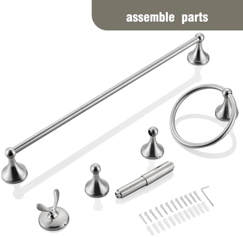 Classic Bathroom Hardware Accessory 4-piece Set, Brushed Nickel - Image 7