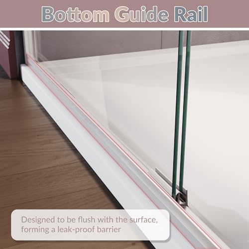 ELEGANT 58.5-60 in. W x 72 in. H Semi-Frameless Sliding Shower Door in Brushed - Image 7