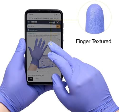 SwiftGrip Disposable Nitrile Exam Gloves, Box of 100, Violet Nitrile Gloves - Image 7
