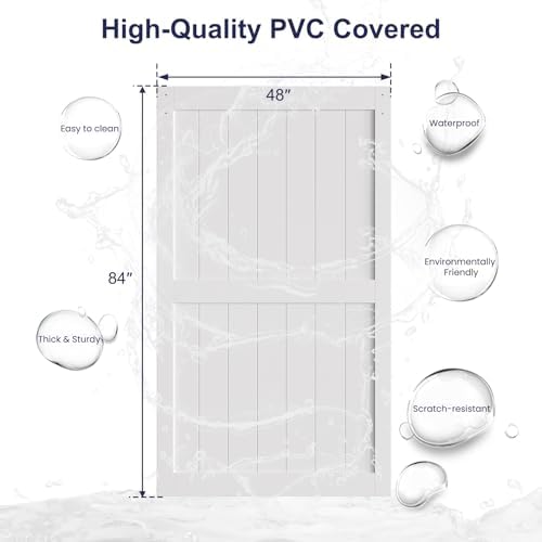 SMARTSTANDARD 48" x 84" White Sliding Barn Door - Image 6