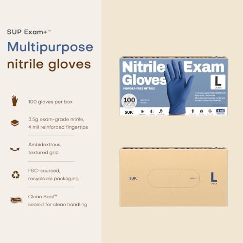 Supmedic SUP Exam Plus® Nitrile Gloves, Powder-Free Disposable Med Blue - Image 6