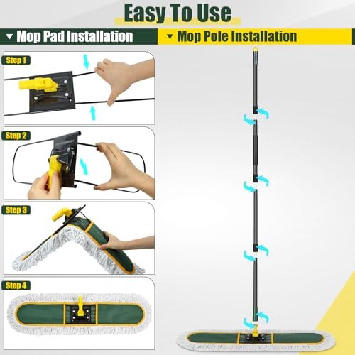 BUVE 24 Inch Commercial Dust Mop Heavy Duty, Dry Wet Dust Broom - Image 7