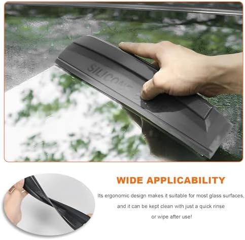 Car Window Squeegee, 11.8 Inches Soft Silicone Auto Glass Water Wiper Cleaning - Image 6