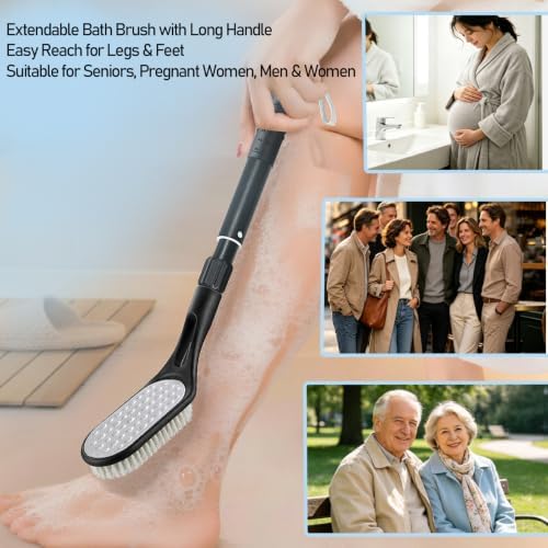Adjustable Long Handle Foot Scrubber, 2-in-1 Foot Brush - Image 7