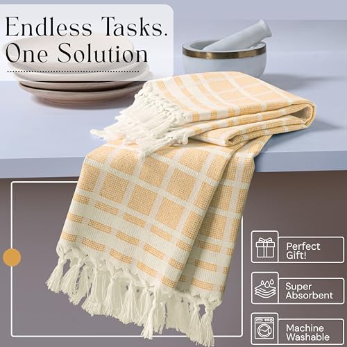 Matrix Dobby Kitchen Towels 12 Pack 100% Cotton, 16x26 Inches, Decorative Tea - Image 6