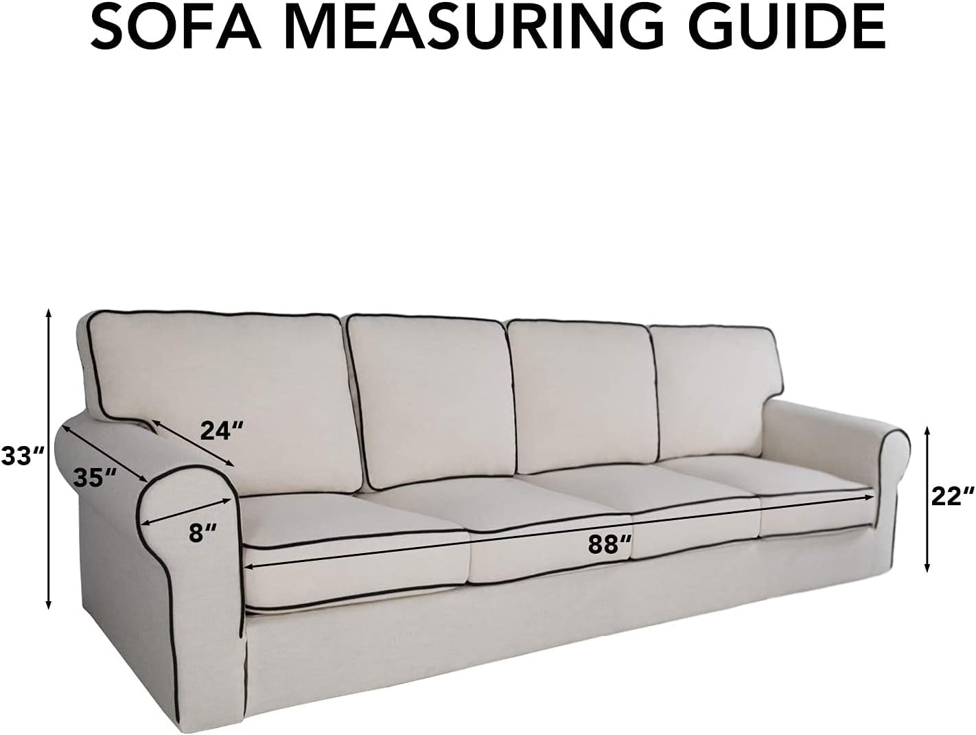 PureFit Reversible Quilted Sofa Cover, Water Resistant Slipcover Furniture Protector, Washable Couch Cover with Non Slip and Elastic Straps for Kids, Dogs, Pets (XX Large, Gray/Gray)