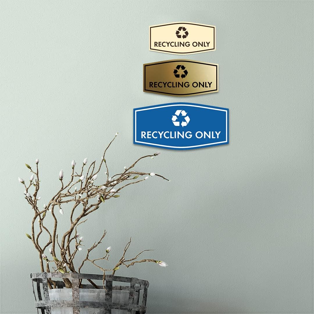 Fancy Recycling Only Sign (Blue) - Medium