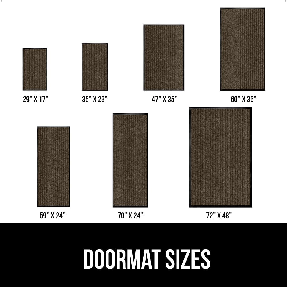 GORILLA GRIP Traffic Guard Door Mat, 47x35, Heavy Duty Welcome Mats, Commercial Office Space Doormat, Waterproof, Fade Resistant, Strong Rubber Backing, Low Profile, Shoe and Boot Scraper, Brown