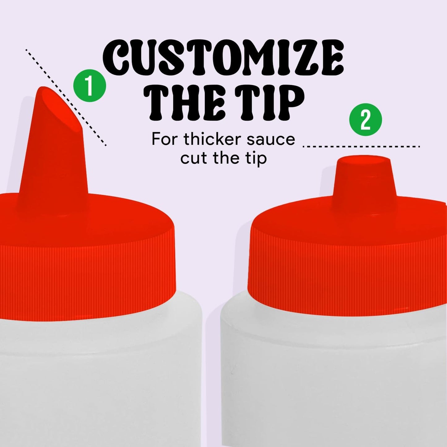 Norcalway 24 oz Condiment Squeeze Bottles for Sauces - Leak Proof - 4 Pack (XL)