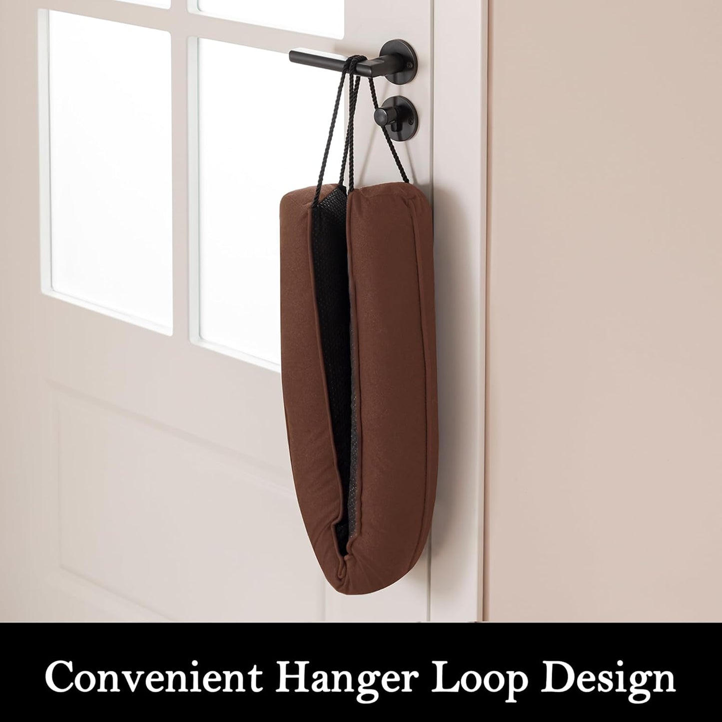 Sunolga 38" Door Draft Stopper Blocks Hot and Cold Air with Removable Washable Cover for Gaps Up to 3", All-Season Seal for Noise, Door Sweep for Bottom of Door and Window, Home Essentials, Coffee