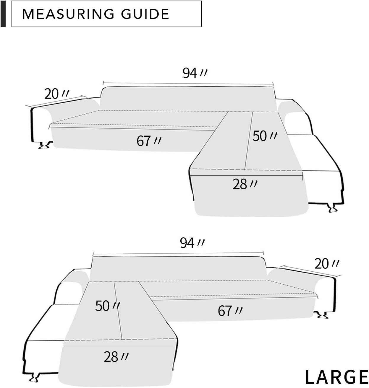 Easy-Going Sofa Slipcover L Shape Sofa Cover Sectional Couch Cover Furniture Protector Mat for Pets Dog Cat (Large,ClassicBlue/ClassicBlue)