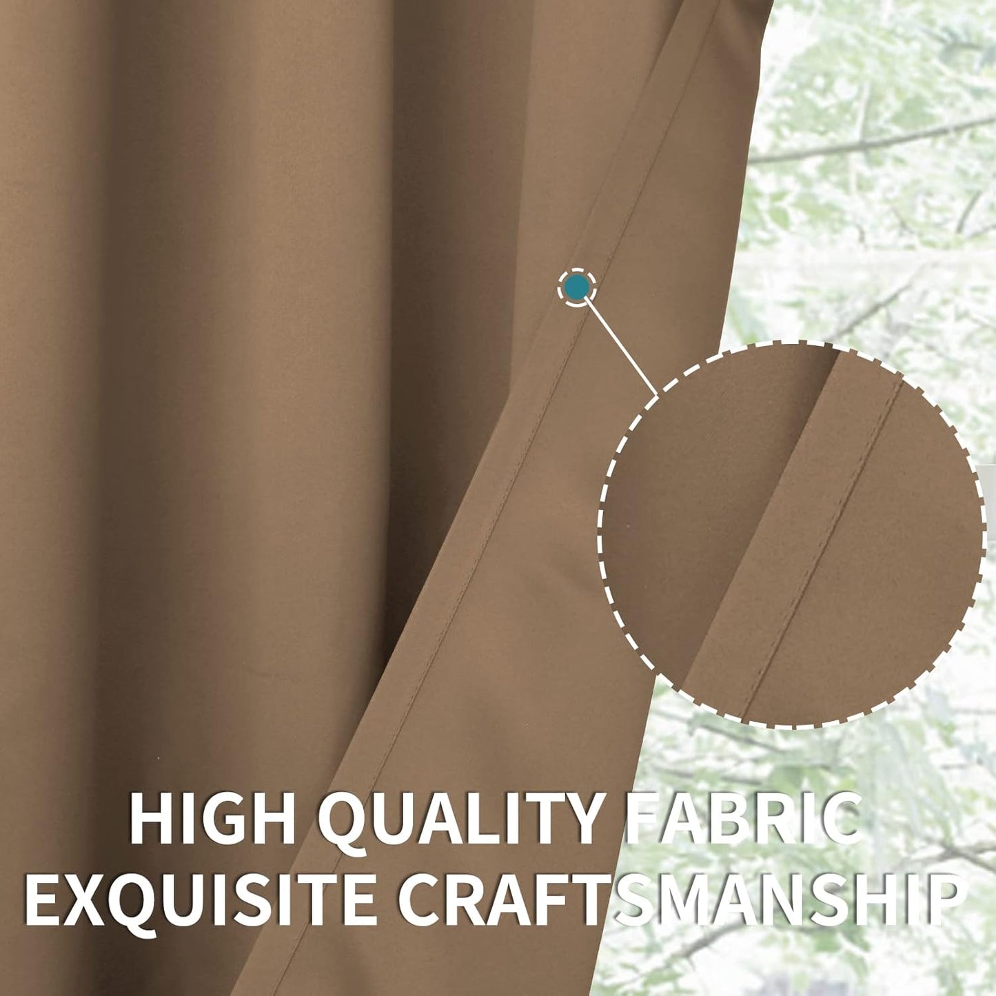 BGment Blackout Curtains for Bedroom 63 Inches Length - Rod Pocket Thermal Insulated 52 Inches Width Room Darkening Curtain Drapes for Living Room, 2 Panels, Taupe, 52 x 63 Inch