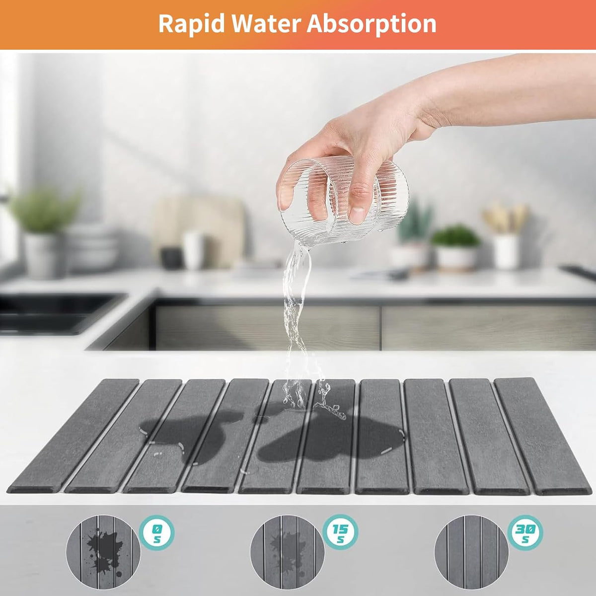 Dish Drying Mats Stone Drying Mat for Kitchen Counter Dish Drying for Kitchen Counter Quick Dry Stone Mat Kitchen