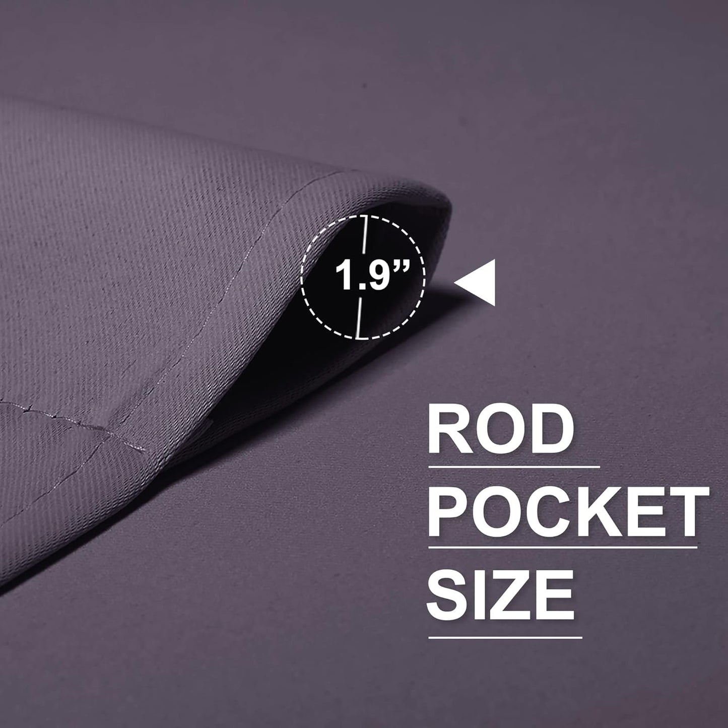 RYB HOME Bedroom Curtains Blackout - Light Block Energy Efficiency Small Window Treatment Drapes for Kitchen Dining Baby Nursery Morden Decor, W 42 x L 54 inch, Greyish Purple, 2 Panels