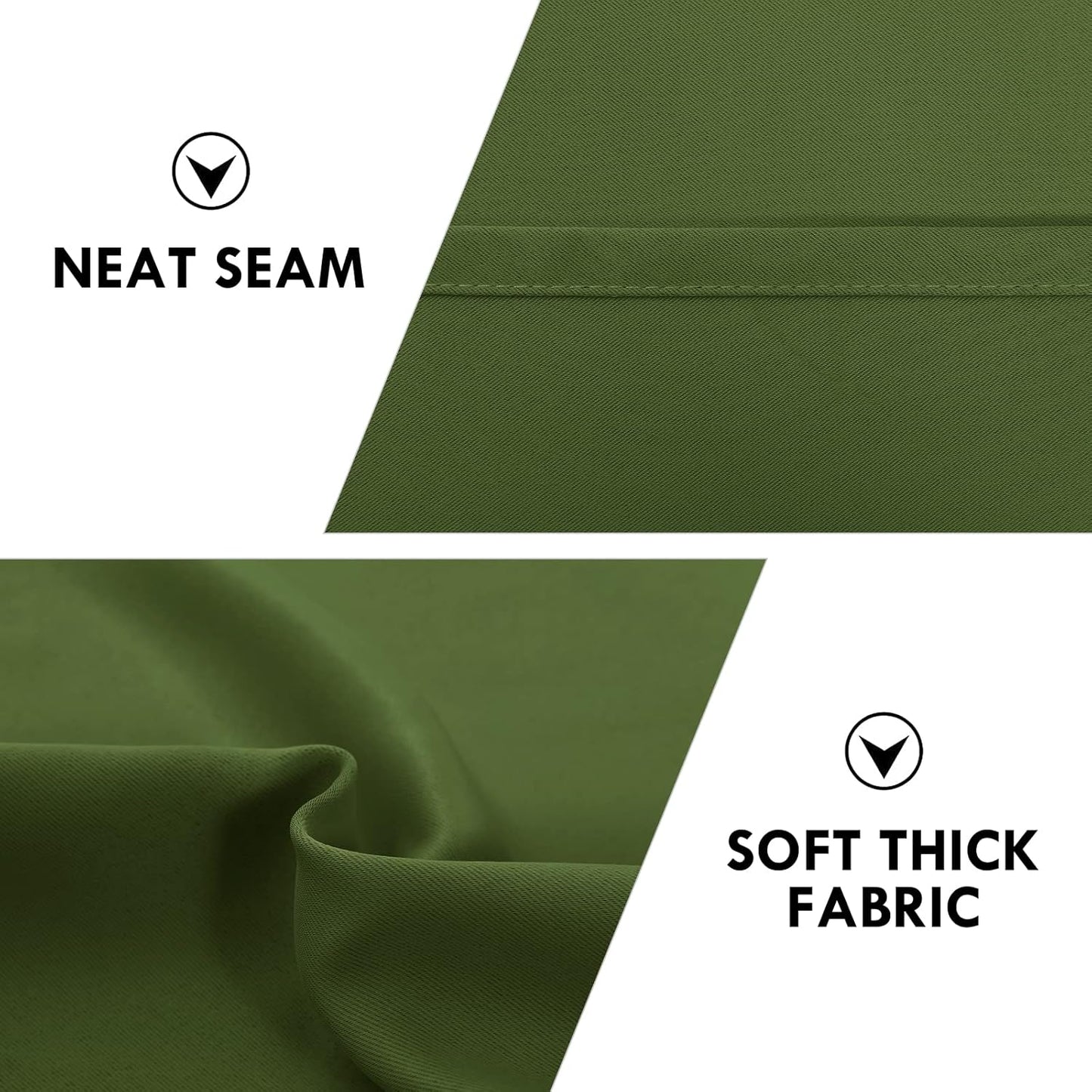 DWCN Blackout Curtains Room Darkening Thermal Insulated Bedroom Curtains Window Curtain Panels, 38 x 84 inches Long, Set of 2 Olive Green Rod Pocket Drapes