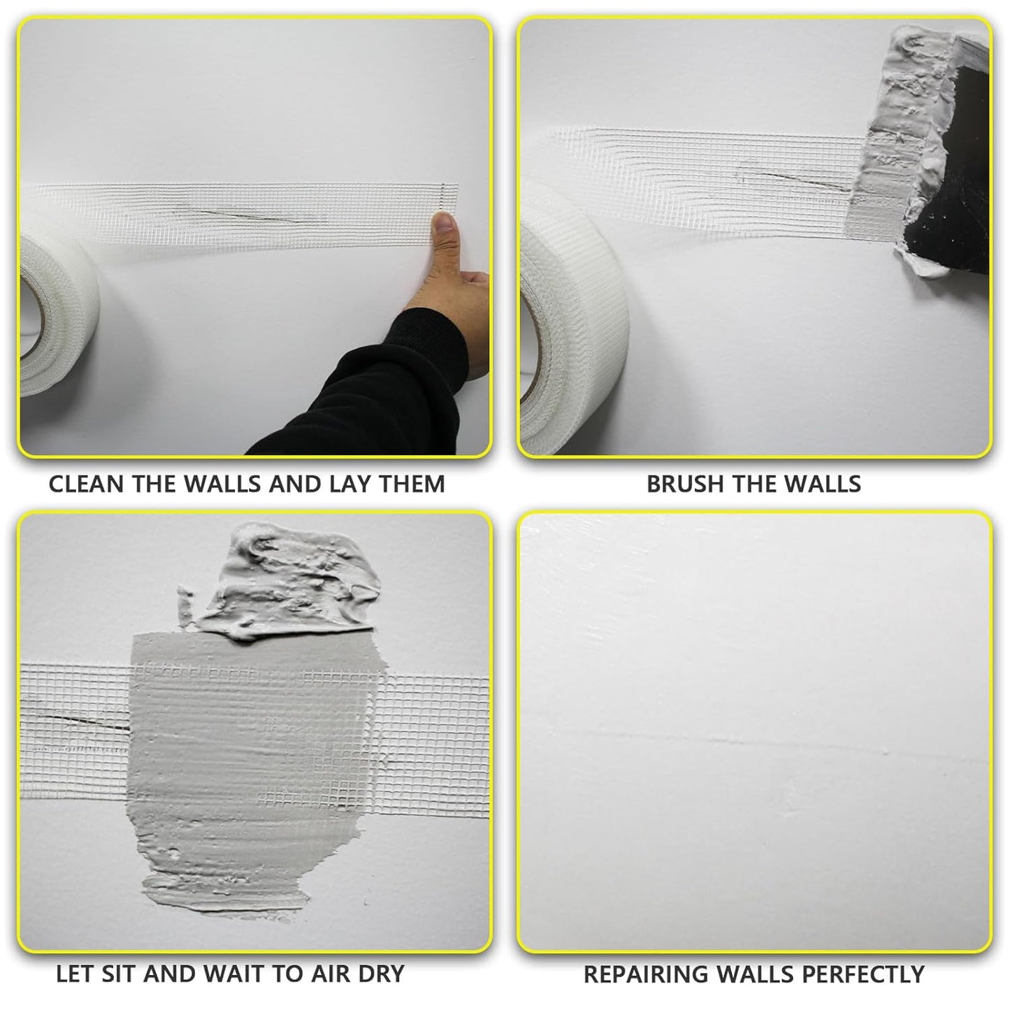 12" 100 Feet Drywall Joint Tape, Self-Adhesive Encrypted Fiberglass Drywall Repair Mesh Tape for Wall Cracks and Seam Patch