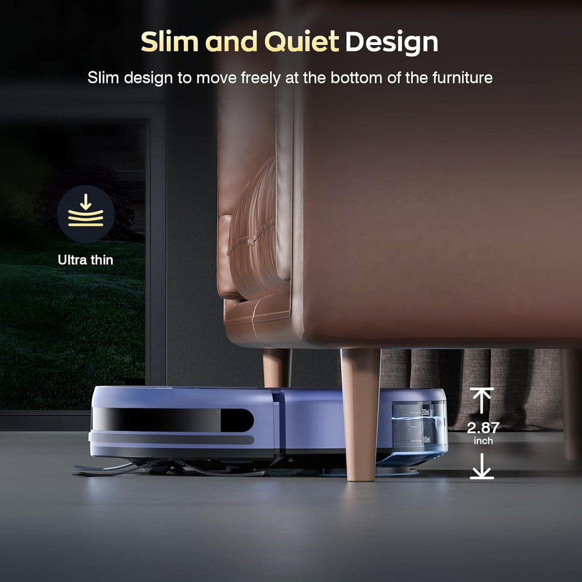 Robot Vacuum and Mop Combo, 2 in 1 Robotic Vacuums Cleaner with WiFi/App, Robot Vacuum with Water Tank, Strong Suction, Schedule, Self-Charging, Quiet, for Hard Floor, Pet Hair, Low Pile Carpet