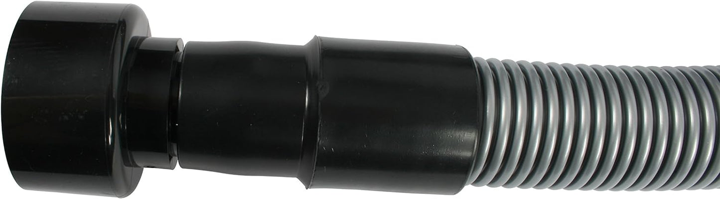 Cen-Tec Systems 20 Ft. Premium Shop Vacuum Extension Hose with 2 tank adapters and 1.25" curved end, Silver