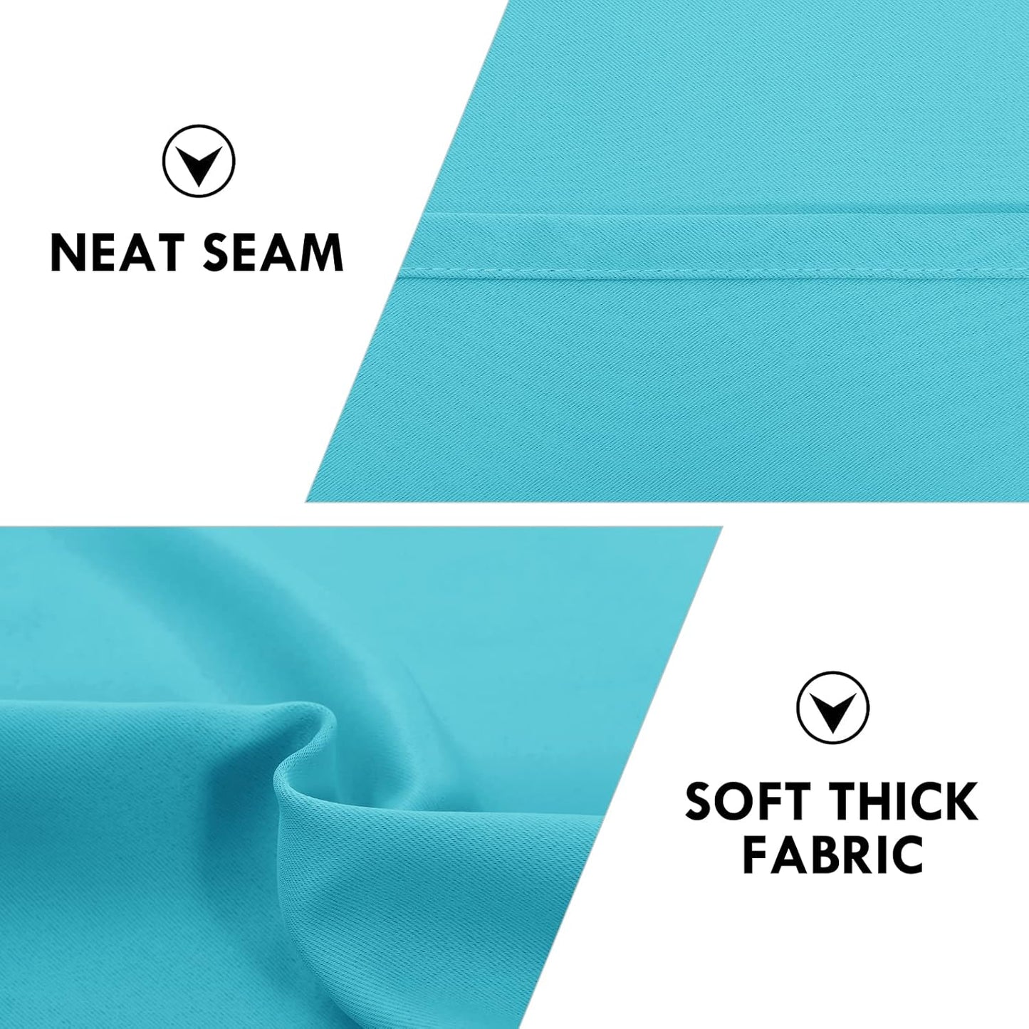 DWCN Blackout Curtains for Bedroom - Thermal Insulated Privacy Energy Saving Rod Pocket Drapes for Living Room, W 38 x L 63 Inch, Turquoise, Set of 2