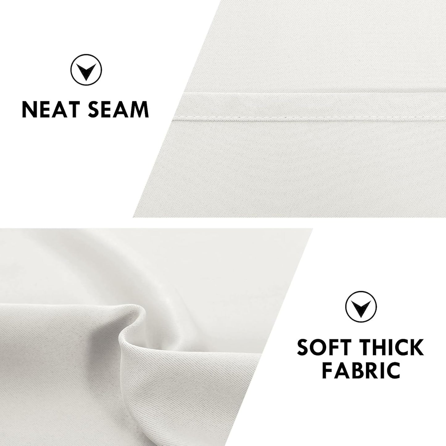 DWCN Blackout Curtains Thermal Insulated, Energy Saving & Noise Reducing Bedroom and Living Room Curtains, Ivory, W 38x L 54 Inch, Set of 2 Rod Pocket Curtain Panels