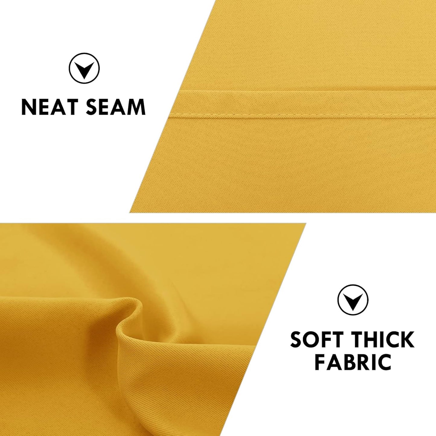 DWCN Yellow Room Darkening Blackout Curtains - Thermal Insulated Privacy Energy Saving Window Curtain Drapes 42 x 72 inch Length, Set of 2 Bedroom Living Room Curtains