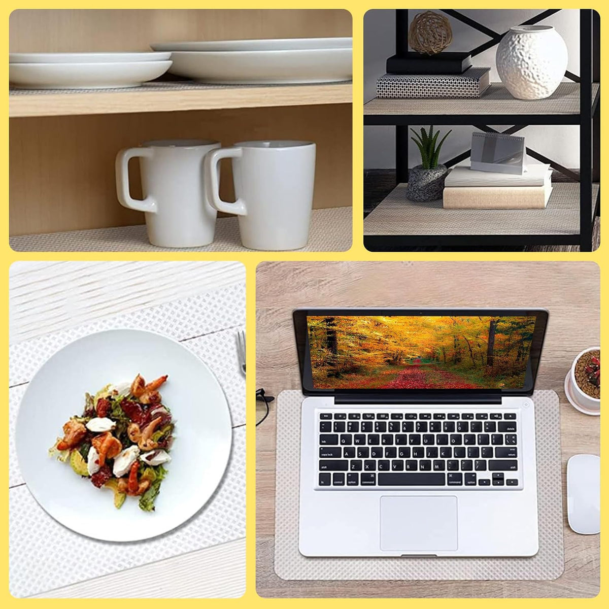 Shelf Liners for Kitchen Cabinets and Drawers, Non-Adhesive and Anti-Slip, Waterproof and Easy to Clean, Durable EVA Cabinet Mat for Refrigerator, Cupboard, Table (Clear, 11.8" W x 196.8" L)