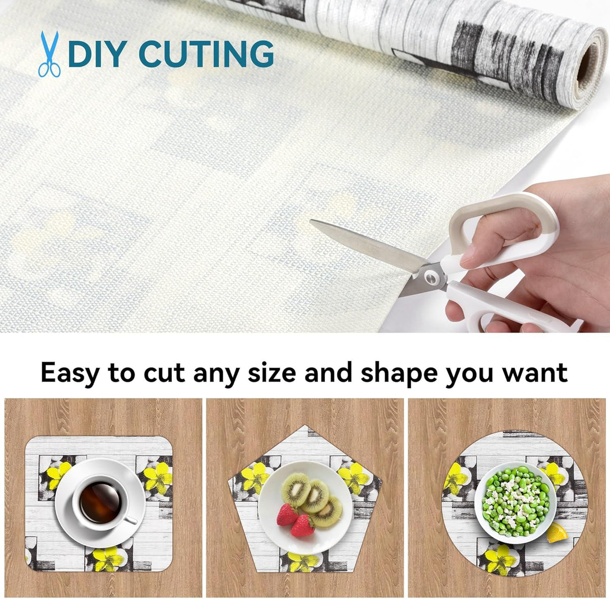 Shelf Liner 18" W x 384" L Long Non Adhesive Kitchen Drawer Liner, Waterproof Shelf Liner Durable Anti-Slip for Kitchen Cabinets