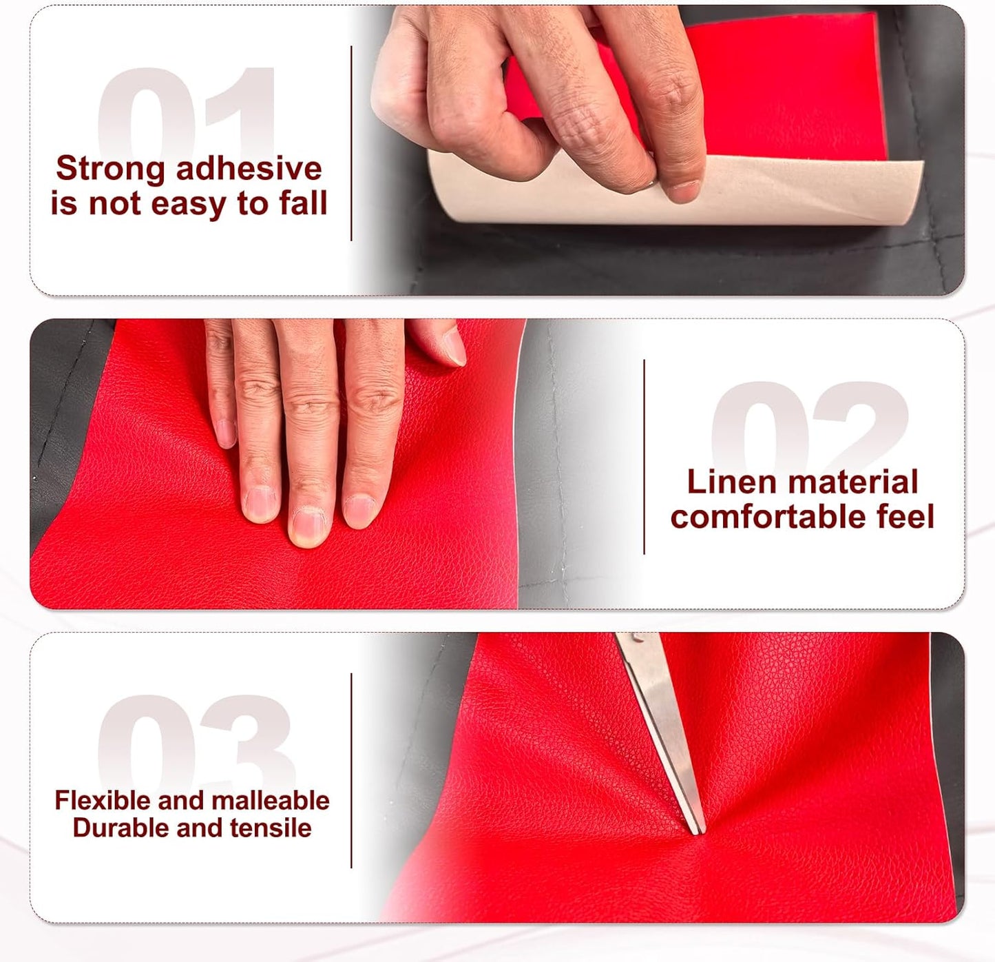 PATIKIL Leather Patches Tape for Furniture, 6.3 x 61 Inch Self Adhesive Vinyl Leather Repair Kit Cover Sheet for Couch, Sofa, Car Seats, Office Chair, Grass Green