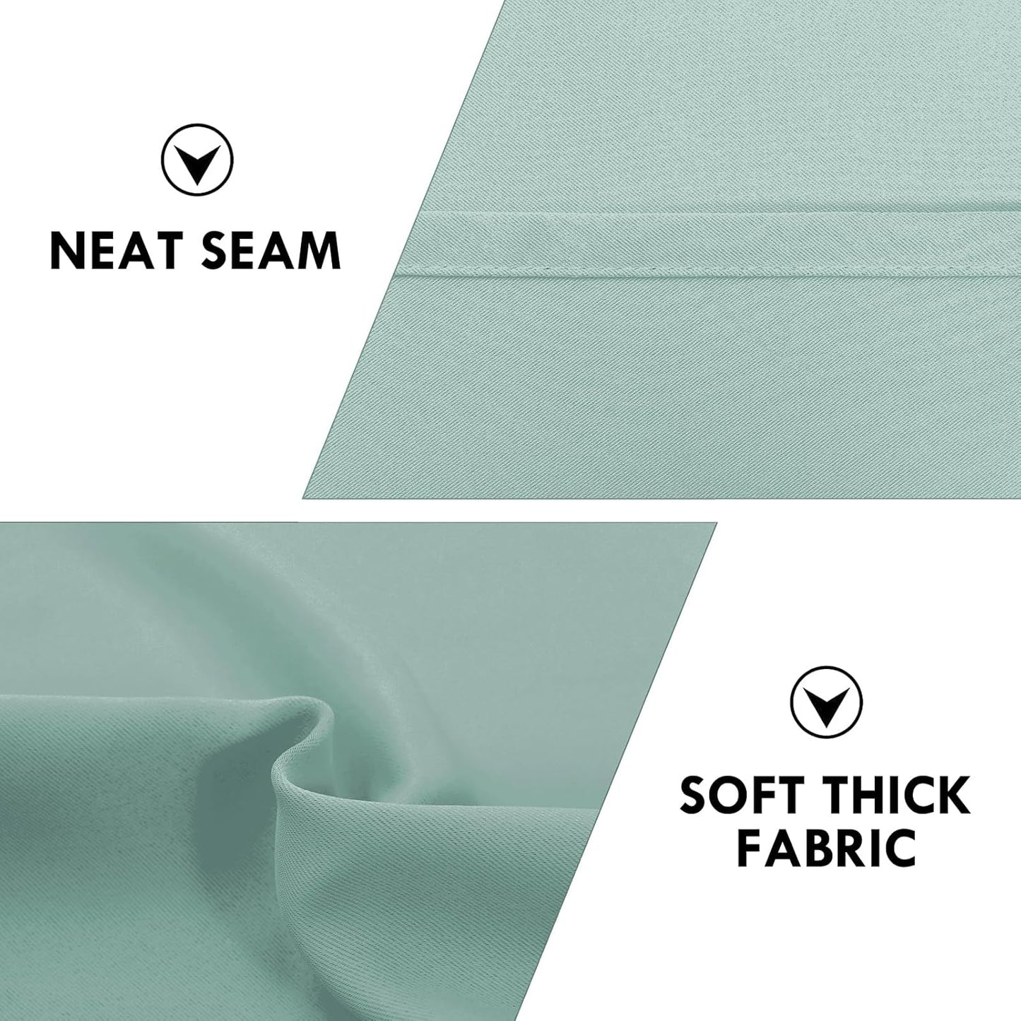 DWCN Blackout Curtains for Living Room Thermal Insulated, Energy Saving & Noise Reducing Bedroom Curtains, Sage Green, W 60x L 84 Inch, Set of 2 Rod Pocket Curtain Panels