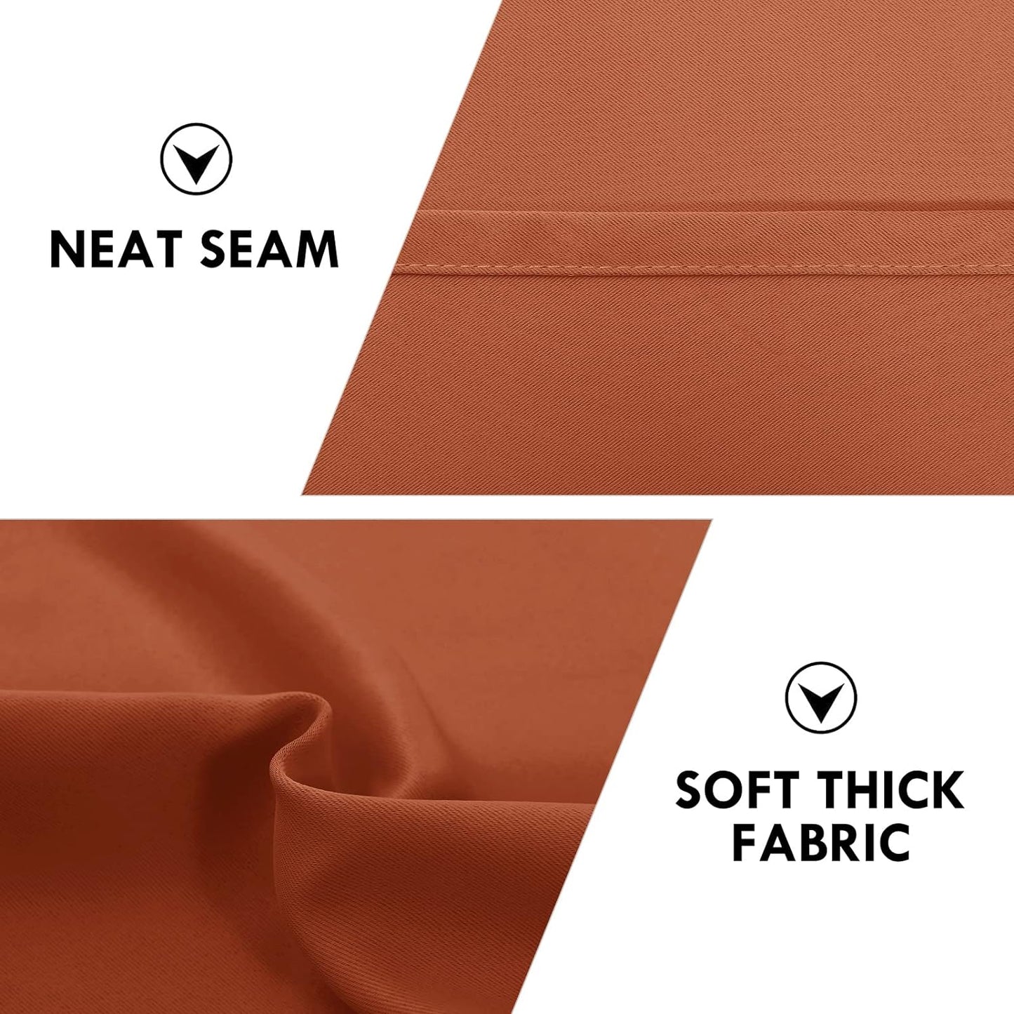 DWCN Blackout Curtains Thermal Insulated, Energy Saving & Noise Reducing Bedroom and Living Room Curtains, Burnt Ochre, W 52x L 63 Inch, Set of 2 Rod Pocket Curtain Panels