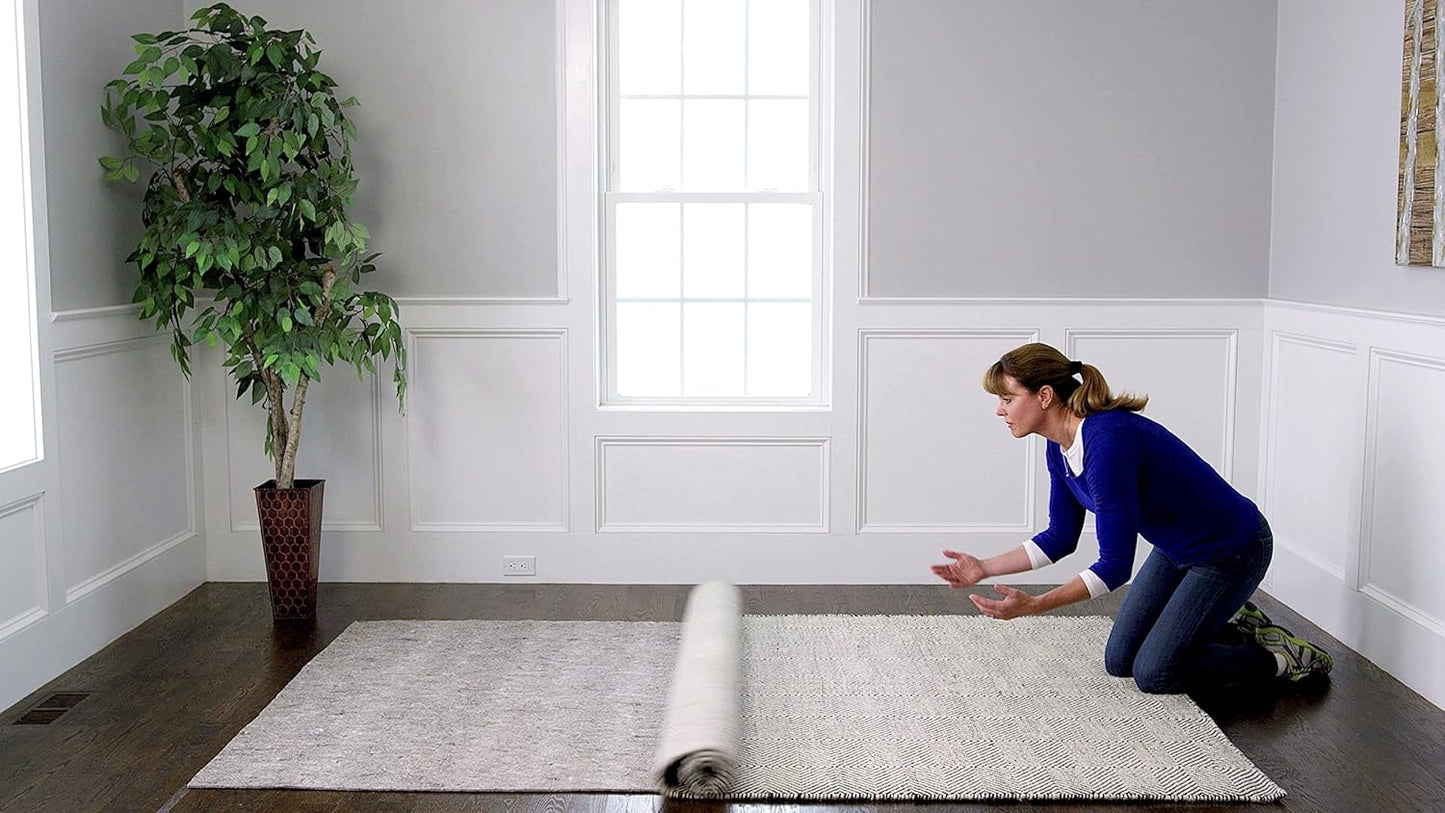 RUGPADUSA - Dual Surface - 4' Square - 1/8" Thick - Felt + Rubber - Non-Slip Backing Rug Pad - Adds Low-Profile Comfort and Protection