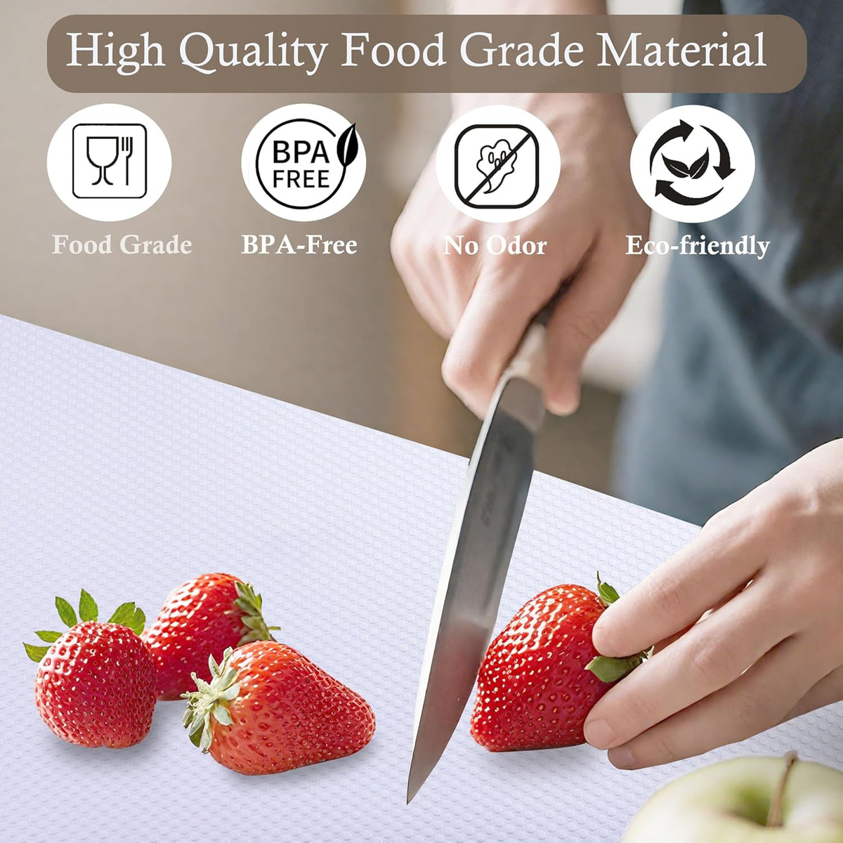 Shelf Liner Non-Slip 16 Inch Wide X 20 Ft Kitchen Cabinet Drawer Liners Waterproof & Oil-Proof Drawer Liners for Cupboard Pantry Non Adhesive Refrigerator Shelf Liner Strong Grip Cabinet Mat (White)