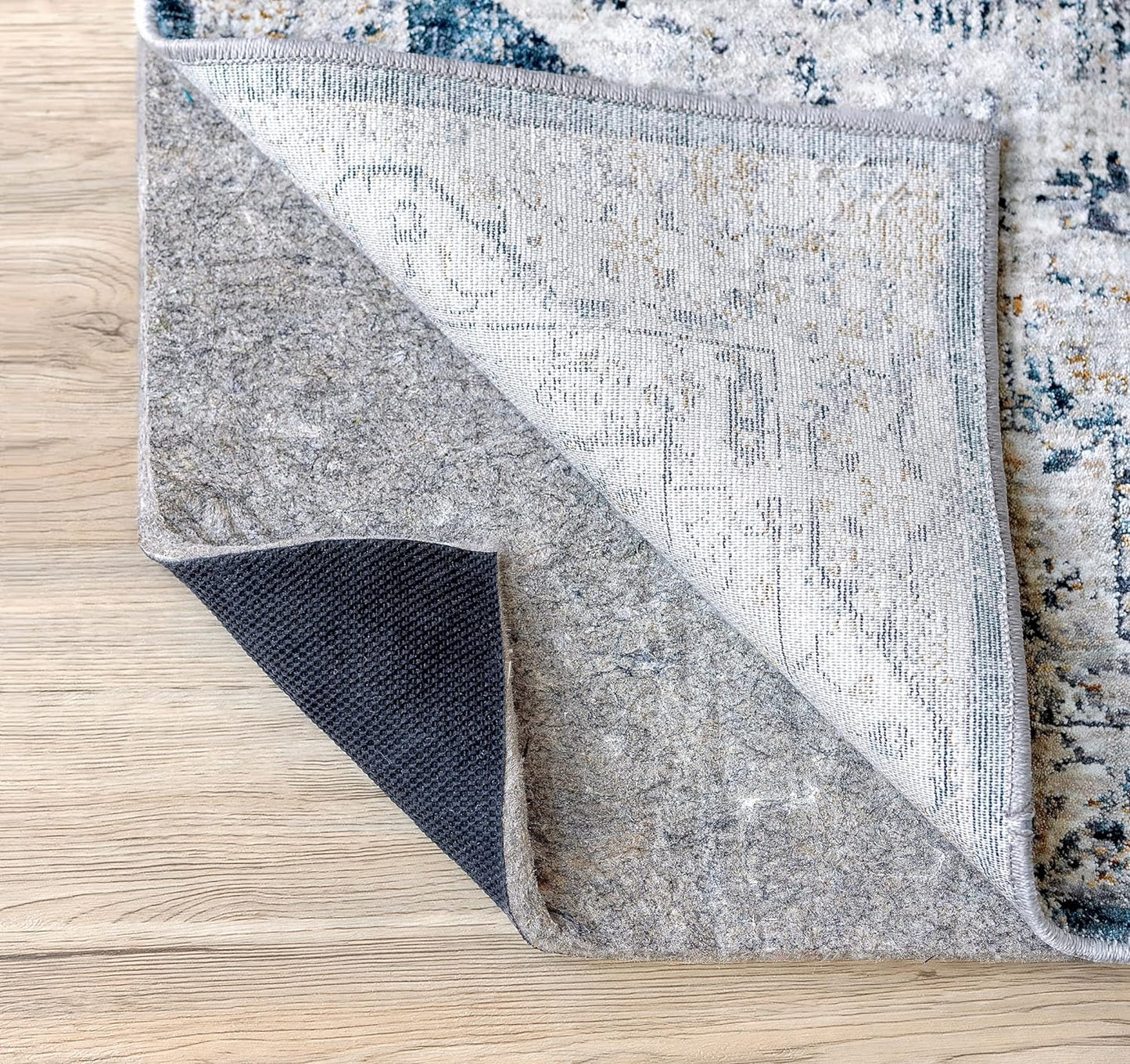 RUGPADUSA - Dual Surface - 5'x8' - 3/8" Thick - Felt + Rubber - Enhanced Non-Slip Rug Pad - Adds Comfort and Protection - for Hard Surface Floors