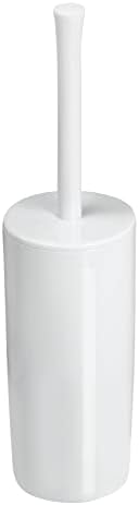 mDesign Slim Plastic Toilet Bowl Brush and Holder Set, Modern Compact Storage by mDesign