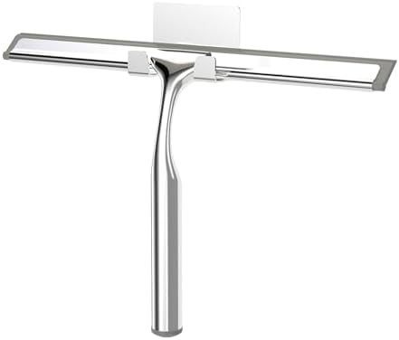 Shower Squeegee for Glass Doors, Stainless Steel Shower Squeegee for Bathroom by APLOP