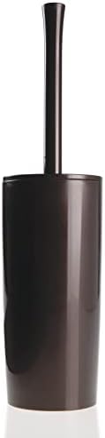mDesign Slim Plastic Toilet Bowl Brush and Holder Set, Modern Compact Storage by mDesign