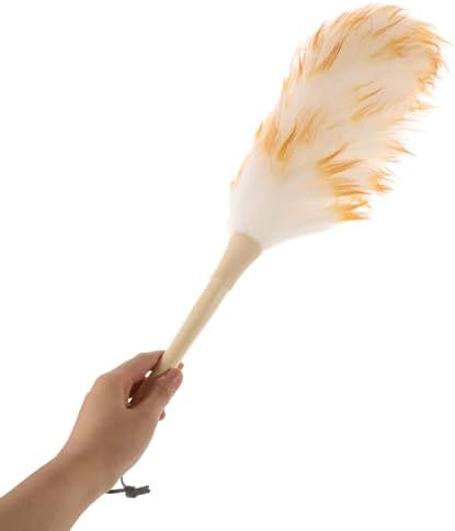 Lambswool Feather Duster with Wooden Handle, Static Dust Removal Tool - Image 3