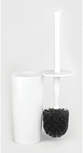 mDesign Slim Plastic Toilet Bowl Brush and Holder Set, Modern Compact Storage - Image 7