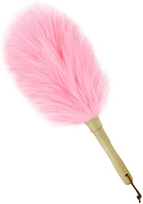 Lambswool Duster 14'' Length Solid Wooden Handle Leather Hang Strap by iHUFeather