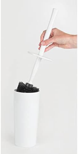 mDesign Slim Plastic Toilet Bowl Brush and Holder Set, Modern Compact Storage - Image 5