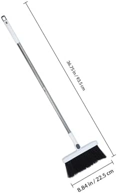 White Dustpan and Brush Set, 36.7 Inch Long Handle Sweeper - Image 2