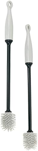 Iconikal 2-Pack Silicone Bottle Brush 12" Gray Flexible Non-Scratch Cleaner by Iconikal
