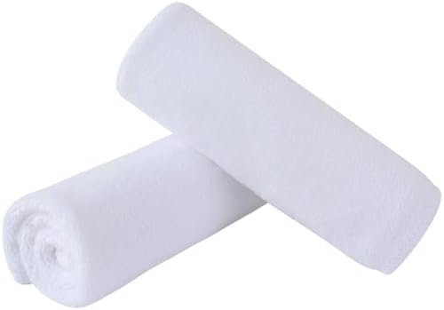 SINLAND Microfiber Facial Cloths Fast Drying Washcloth 12inch x 12inch White 2 by SINLAND
