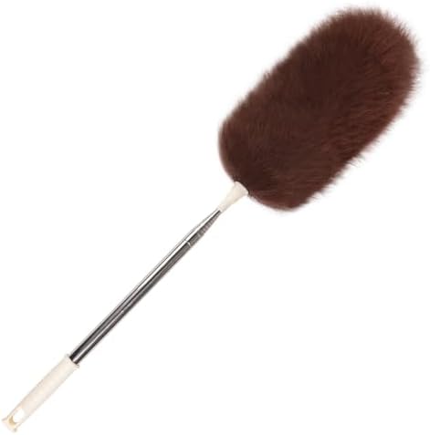 Extendable Lambswool Duster Stainless Steel Handle 133" Removable Feather Duster by iHUFeather