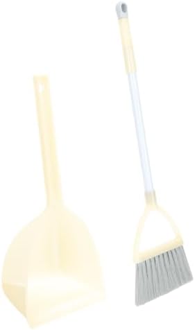PRETYZOOM Kids Mini Dustpan and Broom Set Yellow Plastic 20.04in by PRETYZOOM