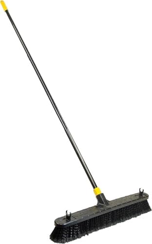Quickie Bulldozer Smooth Surface Push Broom 24 inch, Sweep and Clean by Quickie