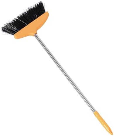 Soft Bristle Broom with Dustpan Long Handle, Non-Sticky Hair Floor Sweeping by WOFASHPURET