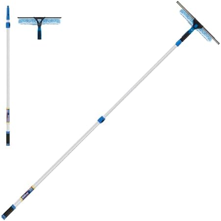 Unger Professional 2-in-1 Squeegee and Scrubber, 14” Window Cleaning Tool and by Unger