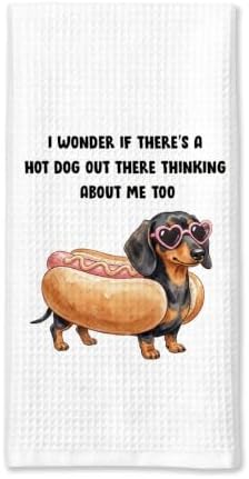 Funny Hot Dog Kitchen Towels Hostess Gift by Sldpngo
