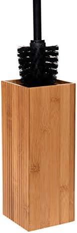 Bath Bliss Tall Square Natural Bamboo Collection, Bowl Brush, Storage Jar - Image 5